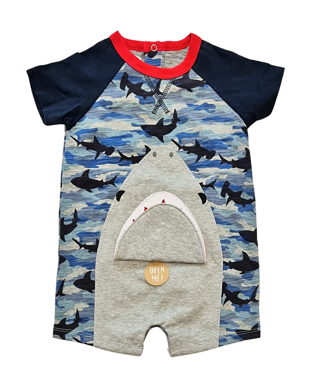 12M-18M Baby Boy MudPie Shark Romper