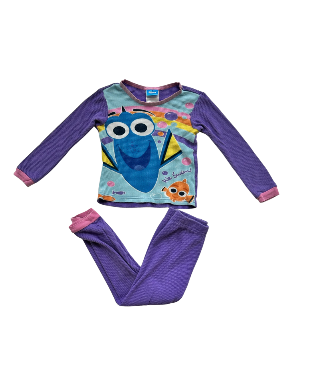 4T Toddler Girl Purple Disney Nemo / Dorie Waffle Knit Pjs