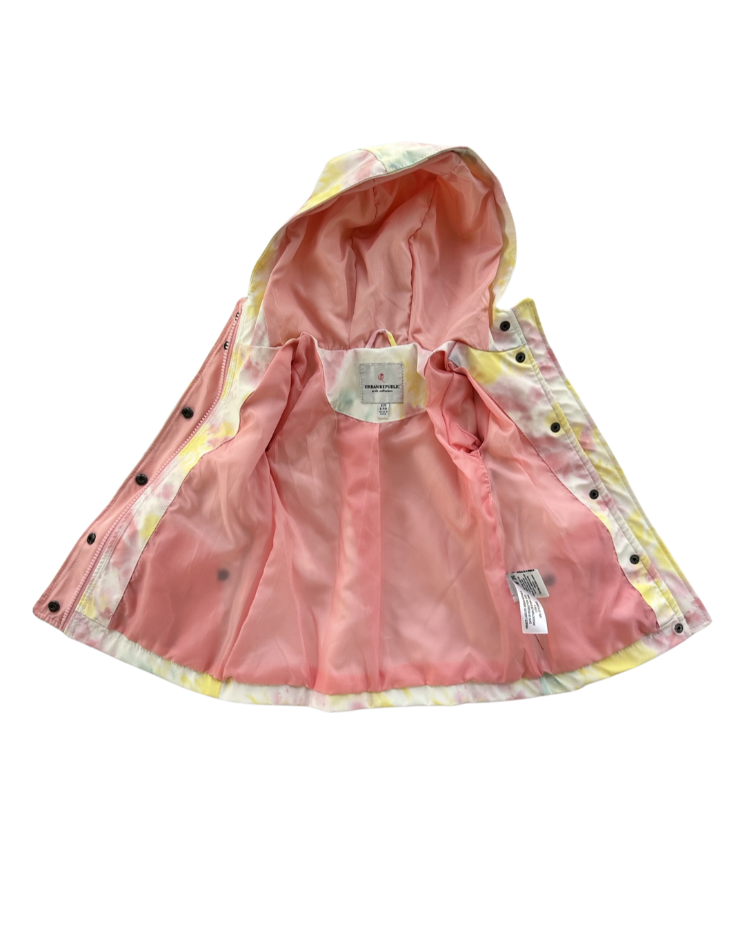 6-9M Baby Girl Urban Republic Pink Tie-Dye Swirl Rain Coat Jacket
