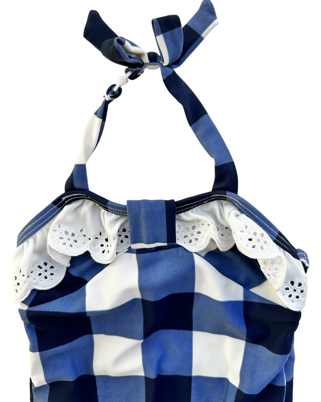 12M-18M Baby Girl Janie & Jack Blue / Navy Gingham Swim Suit