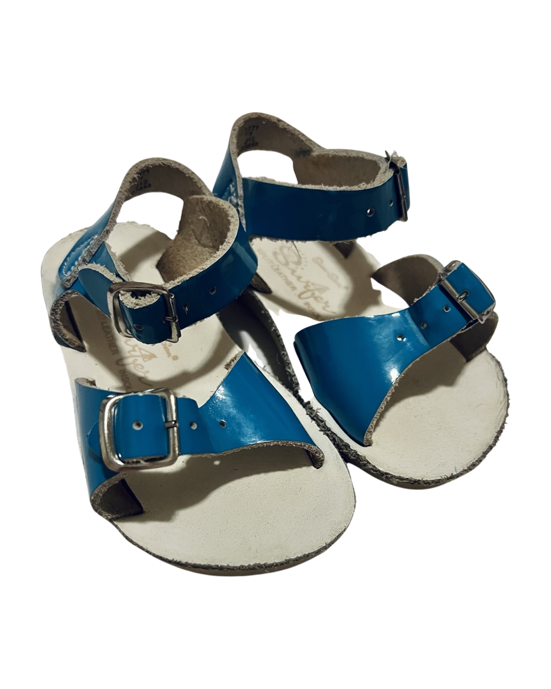 7C Toddler Girl Blue Leather Sun Sans Saltwater Sandals