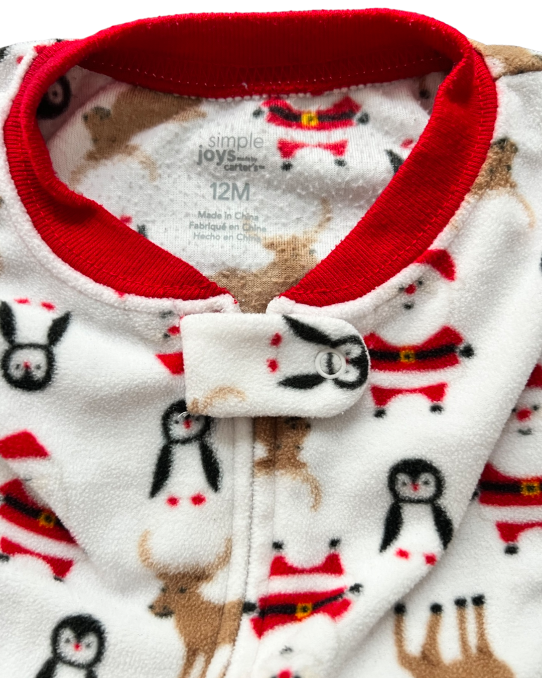 12M Baby Boy Carters Fleece Santa Christmas PJs