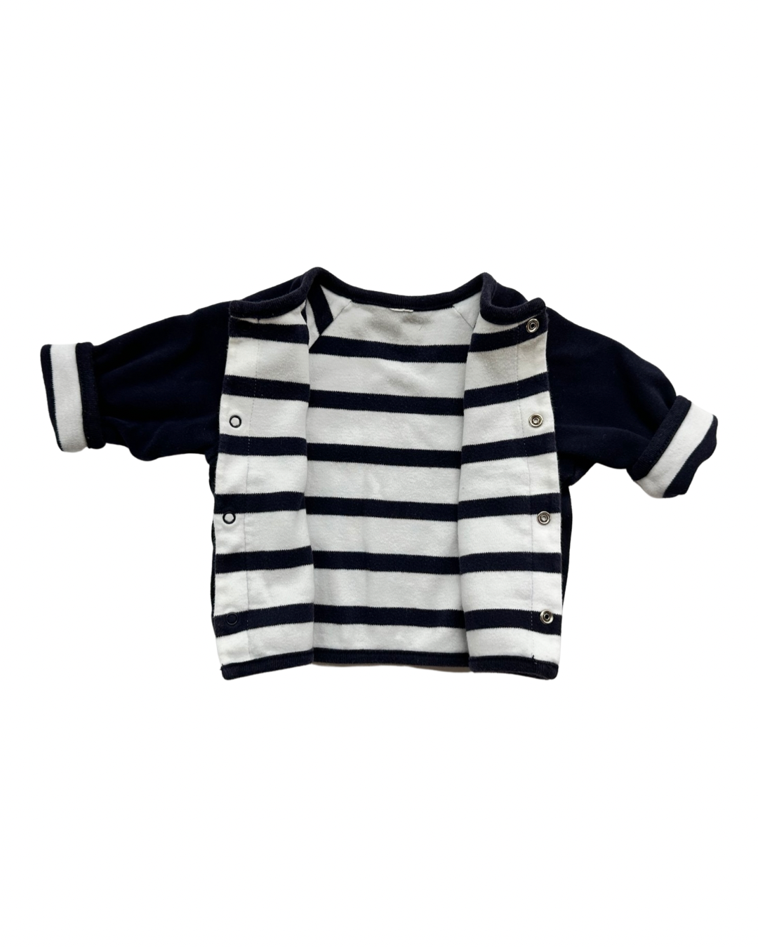 Newborn Baby Boy Baby Gap Navy & Striped Reversible Cardigan Jacket