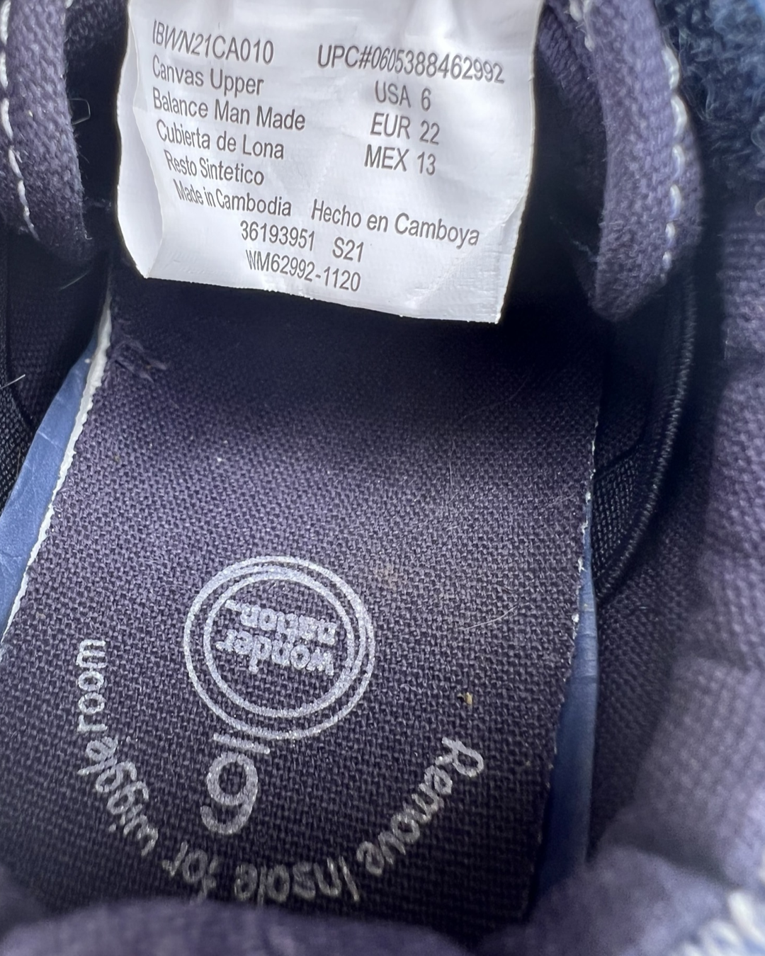 6C Toddler Boy Navy Blue WonderNation Canvas Velcro Shoes