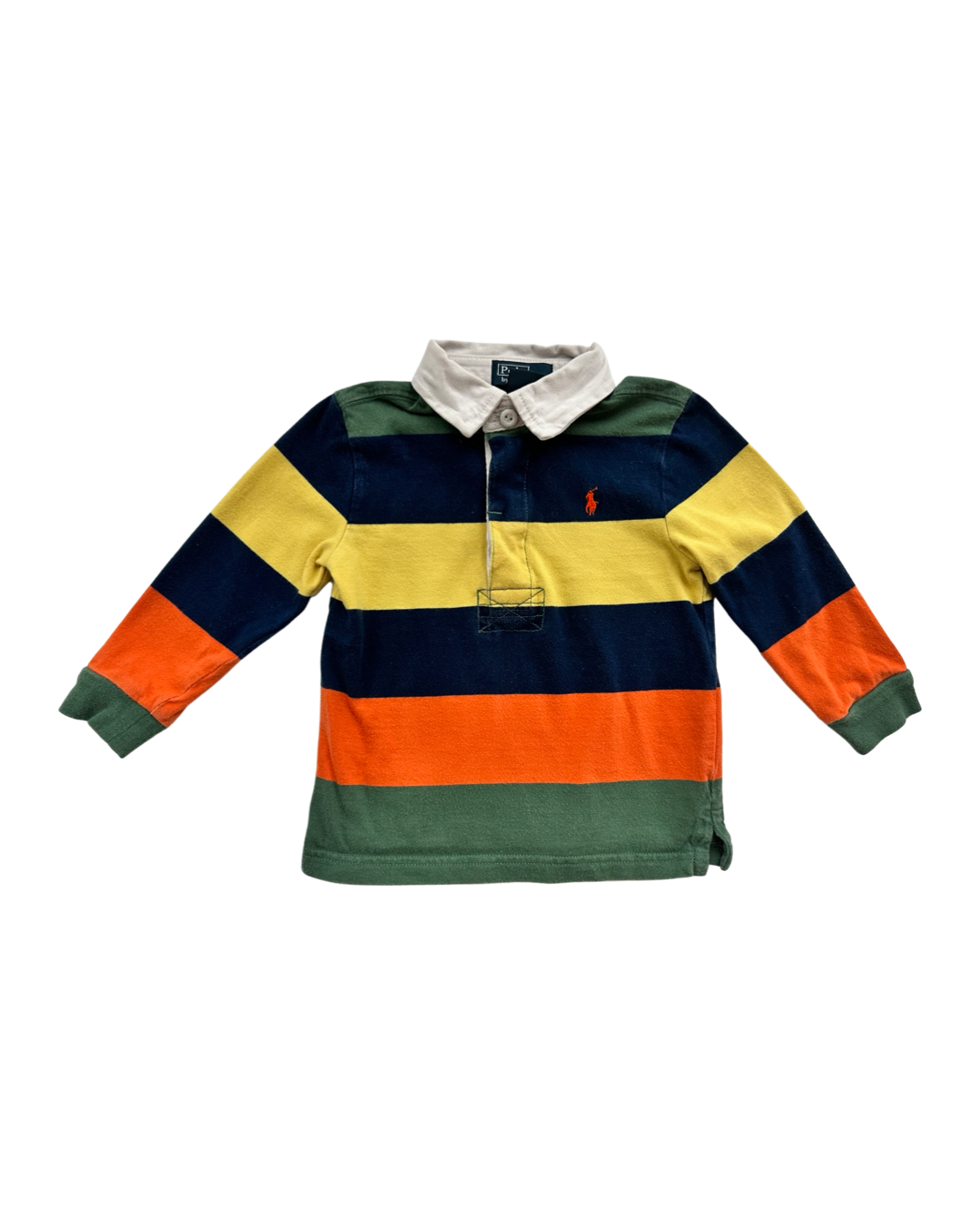 24M Baby Boy Ralph Lauren Striped Rugby Long Sleeve Shirt