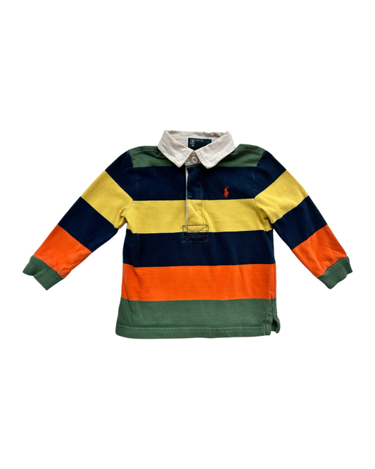 24M Baby Boy Ralph Lauren Striped Rugby Long Sleeve Shirt