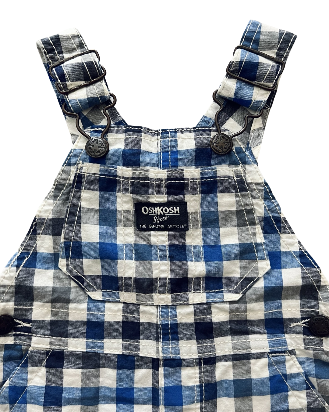 9M Baby Boy OshKosh B’Gosh Blue Plaid Overalls
