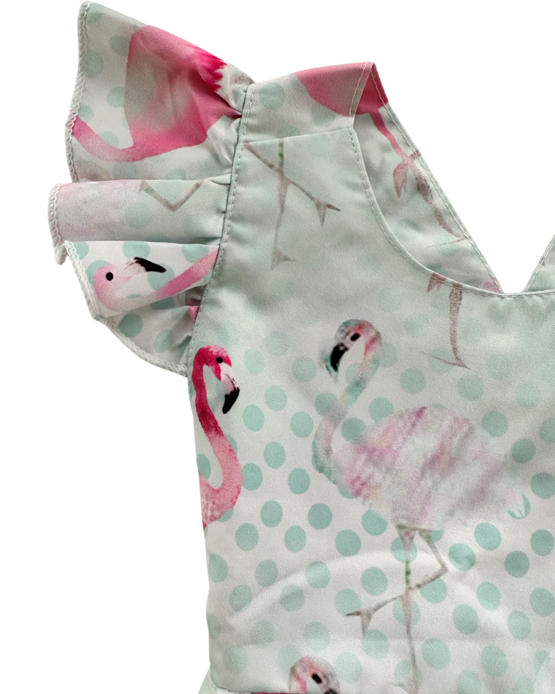 2T Toddler Girl Boutique Flamingo Crossback Bubble Romper