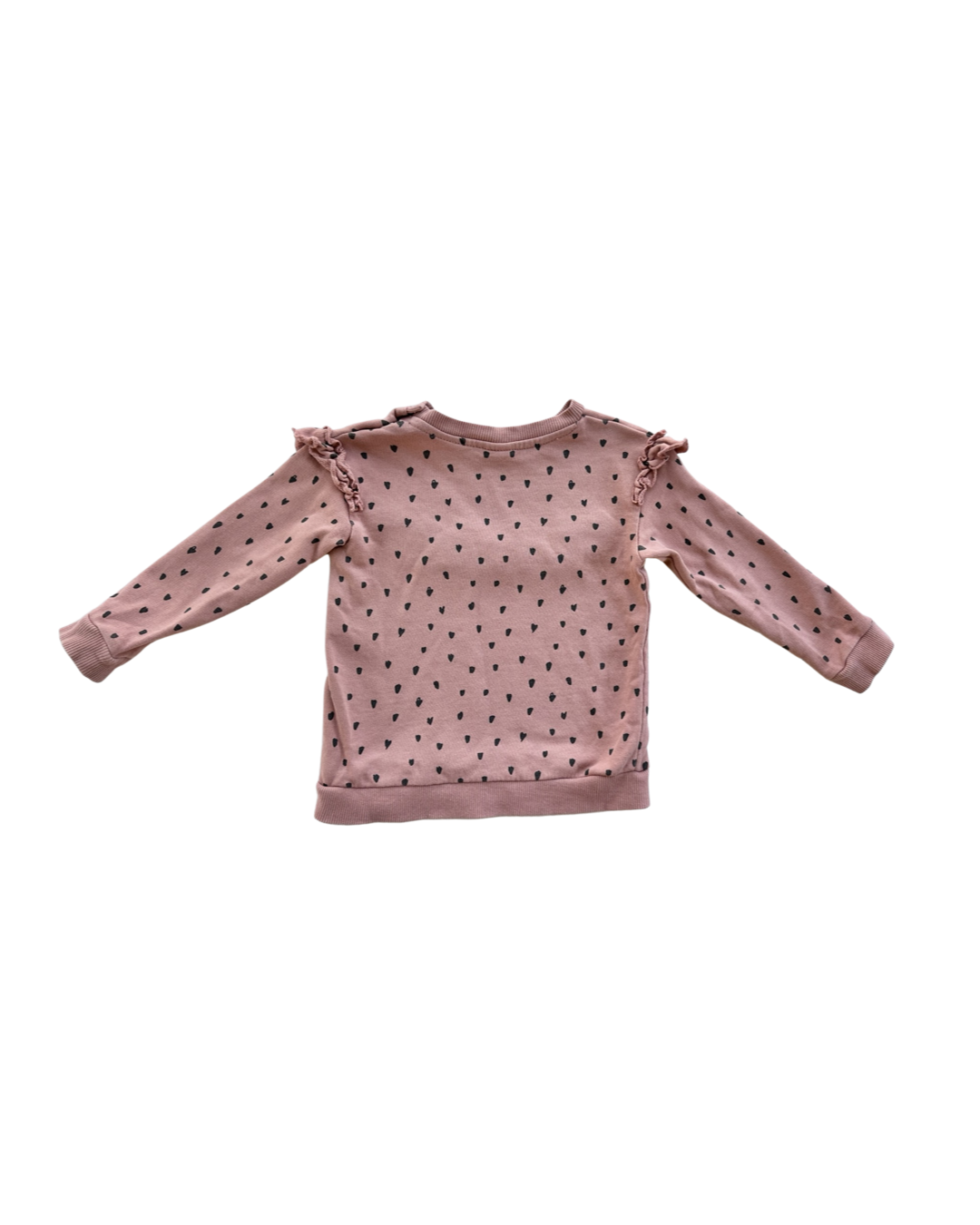 18M Baby Girl H&M Dusty Rose Pink Heart Sweatshirt