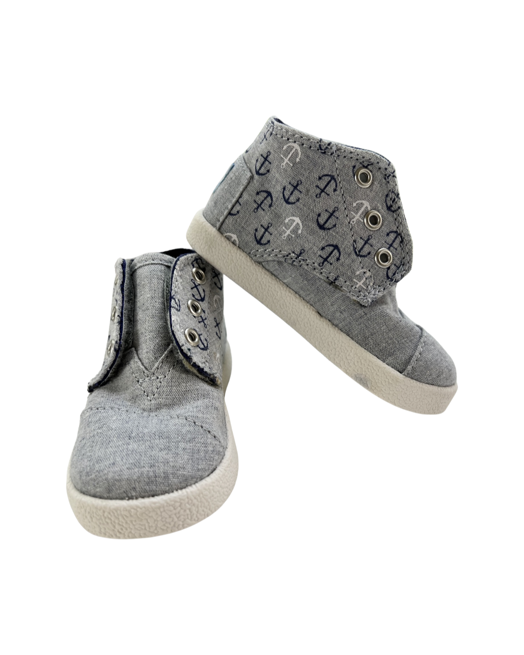 5C Toddler Boy TOMS Blue Nautical Anchor Shoes