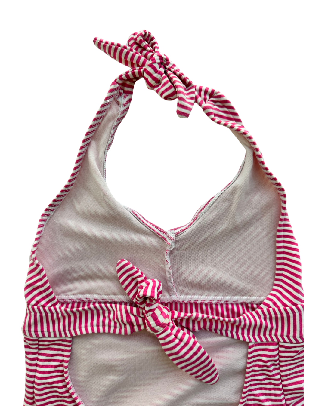 Girls Size 10 Florence Eiseman Pink Striped One Piece Swim Suit