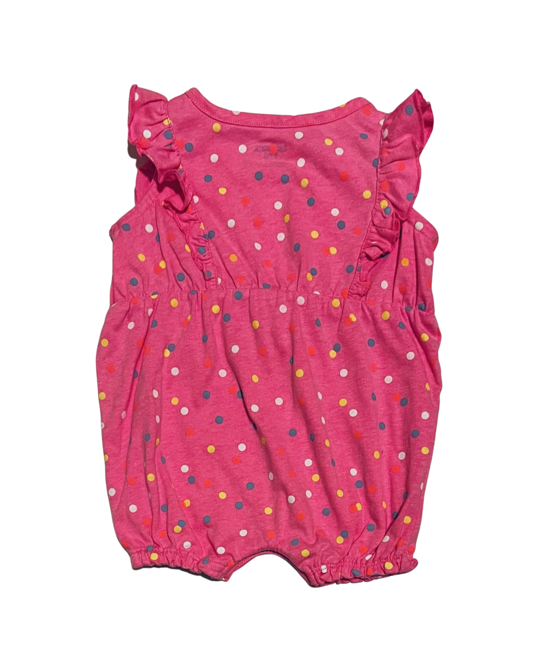3M Baby Girl Pink Polka Dot Bubble Romper