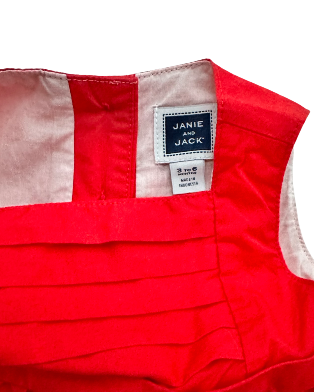 3-6M Baby Girl Janie & Jack Red / Pink / White Dress w/ Bloomers