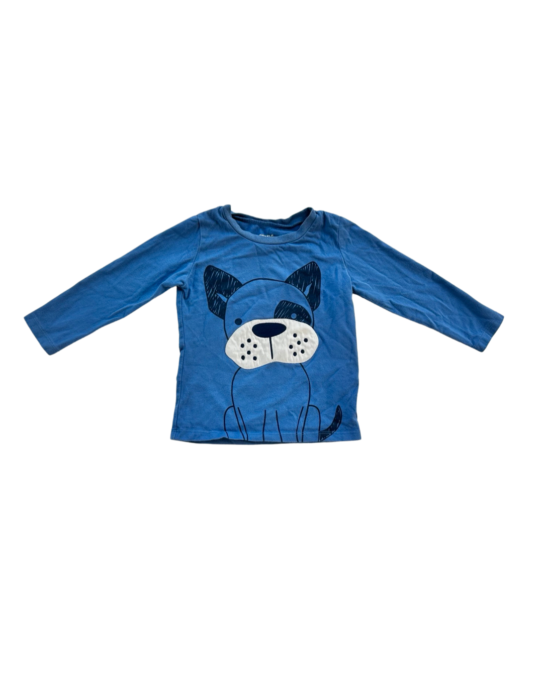 24M Baby Boy Pekkle Blue Dog Long Sleeve Shirt