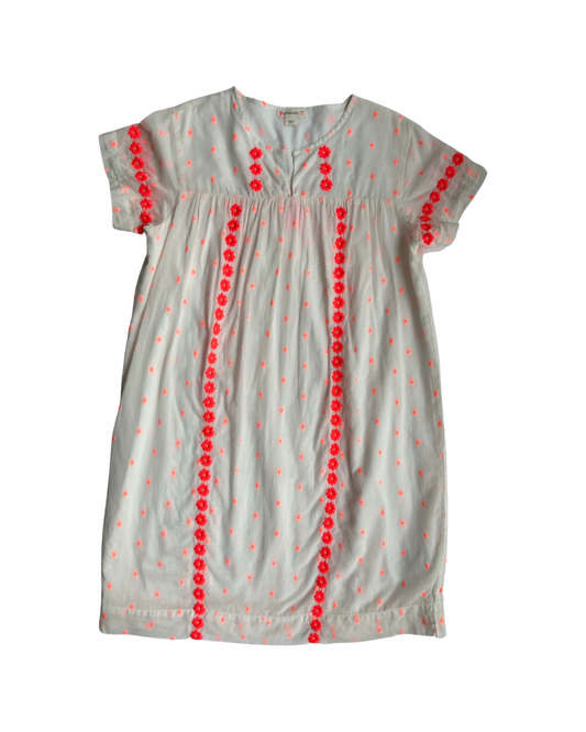 Youth Girls Size 10 Crewcuts White & Coral Boho Dress