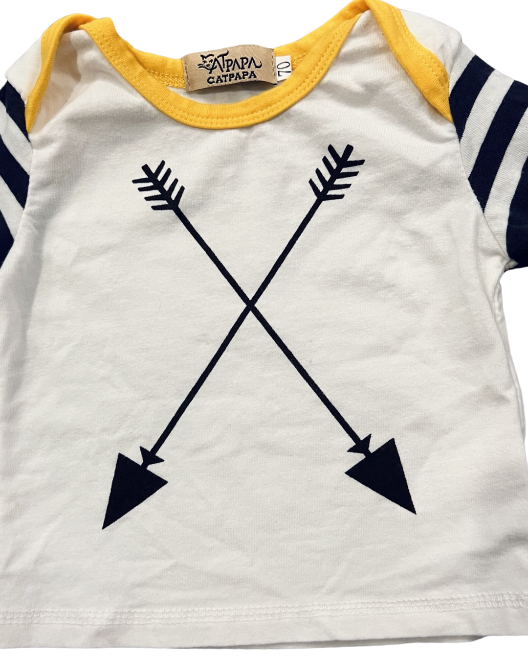0-3M Baby Boy Boutique Black & White Striped Arrow Set