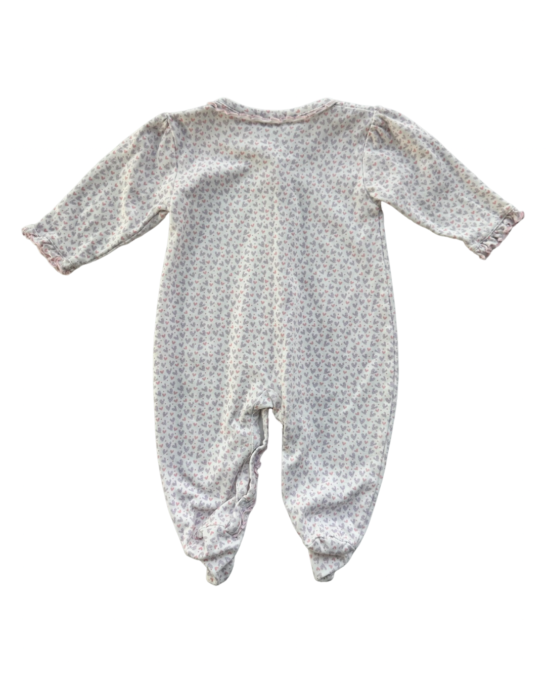 6-9M Baby Girl Kissy Kissy Pink & Purple Heart Sleeper PJs