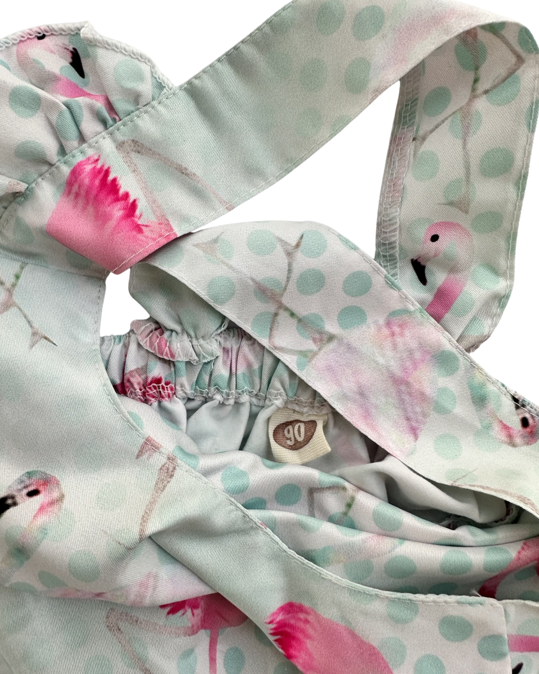 2T Toddler Girl Boutique Flamingo Crossback Bubble Romper