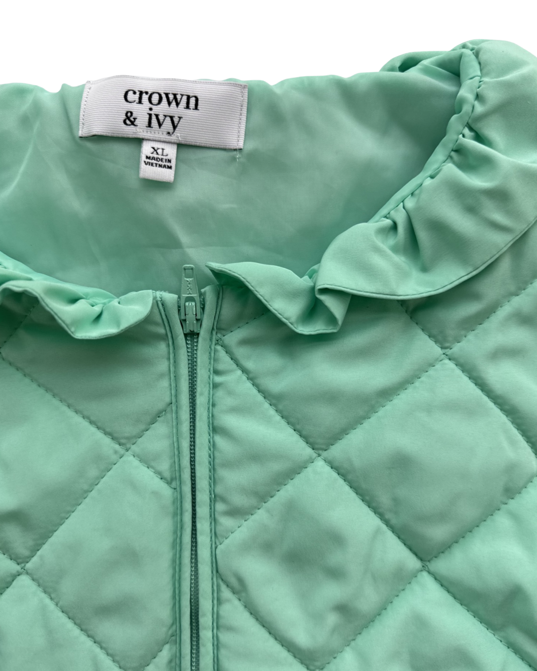 Girls XL Crown & Ivy Aqua Mint Quilted Vest