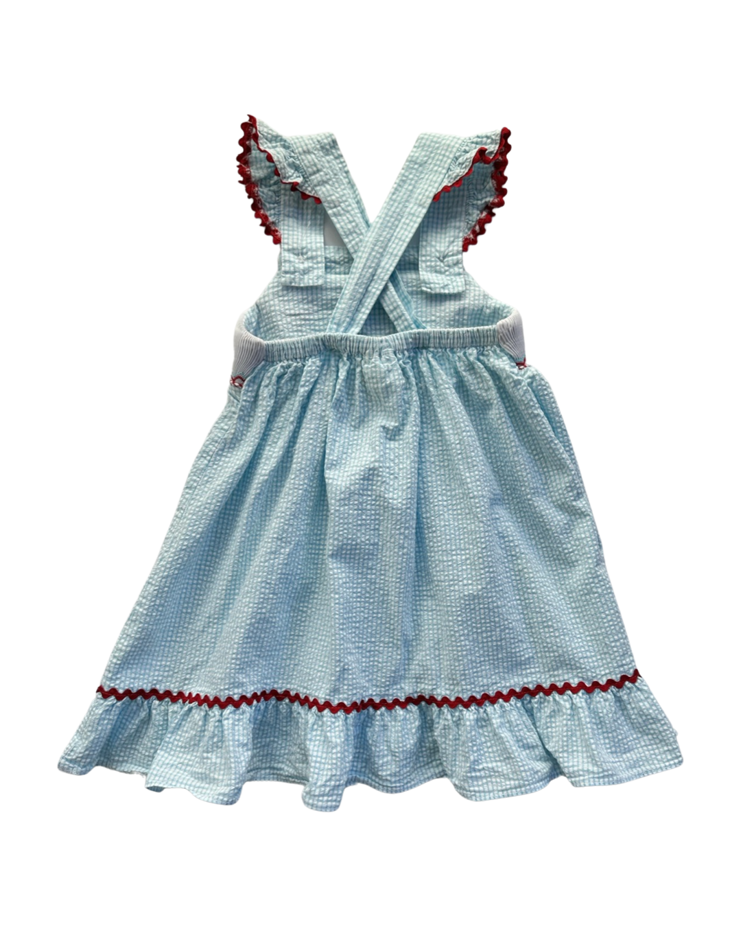 18M Baby Girl StellyBelly Blue Seersucker Smocked Crab & Lobster Dress