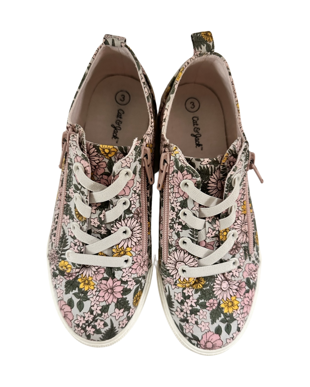 Girls Size 3 Cat & Jack Pink Floral Shoes Sneakers