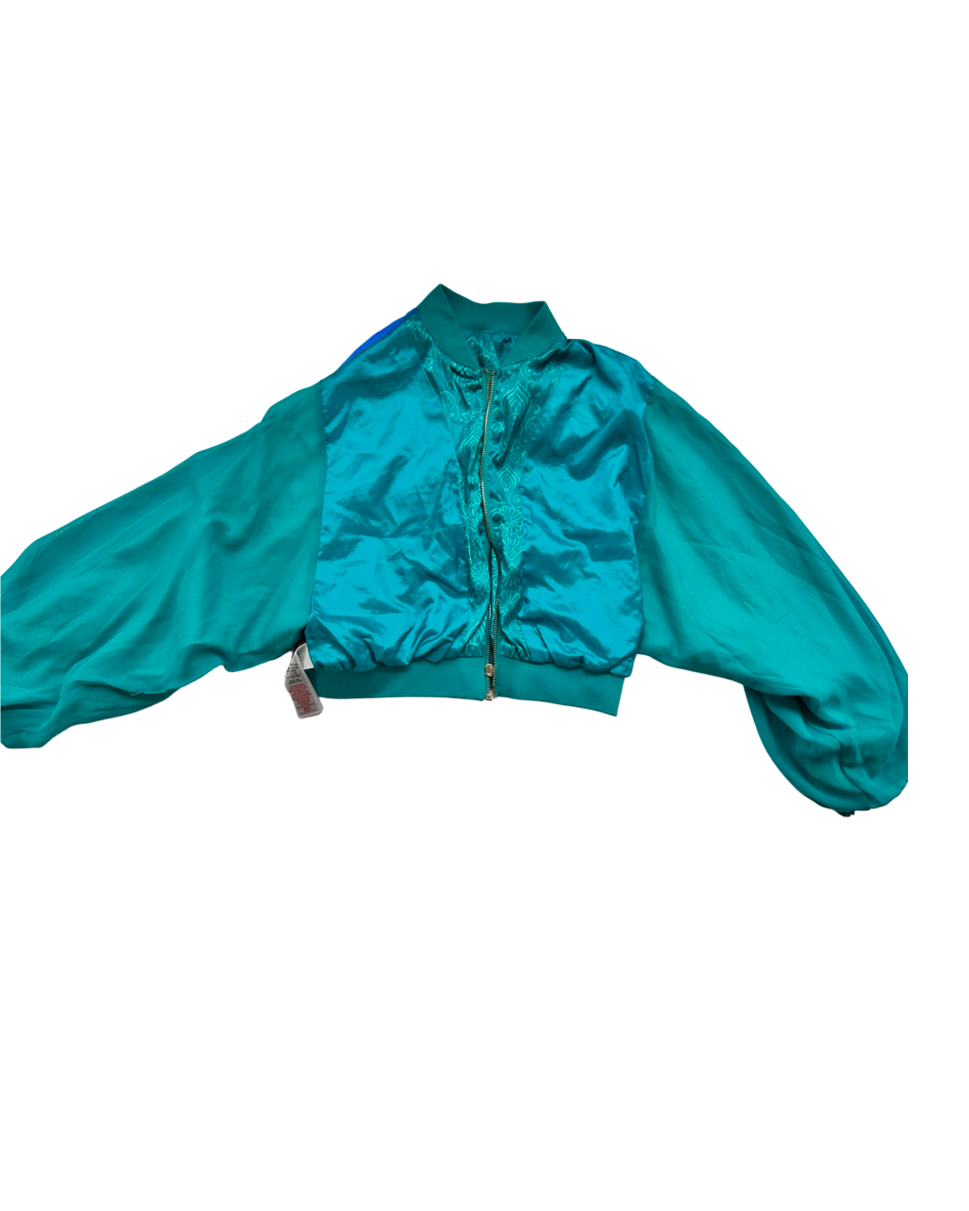 Girls Size 13Y Disney Aladdin / Princess Jasmine Arabian Nights Teal Bomber Jacket