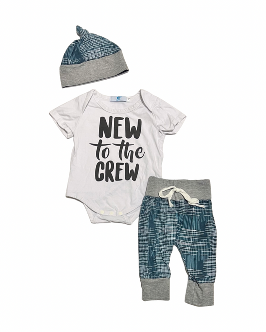 0-3M Baby Boy New To The Crew 3PC Set