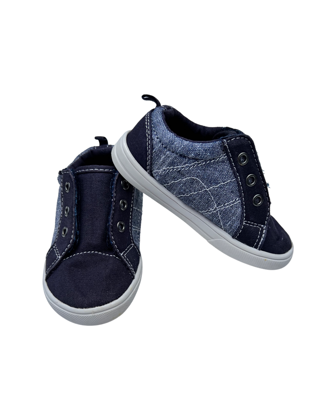 6C Toddler Boy Navy Blue WonderNation Canvas Velcro Shoes