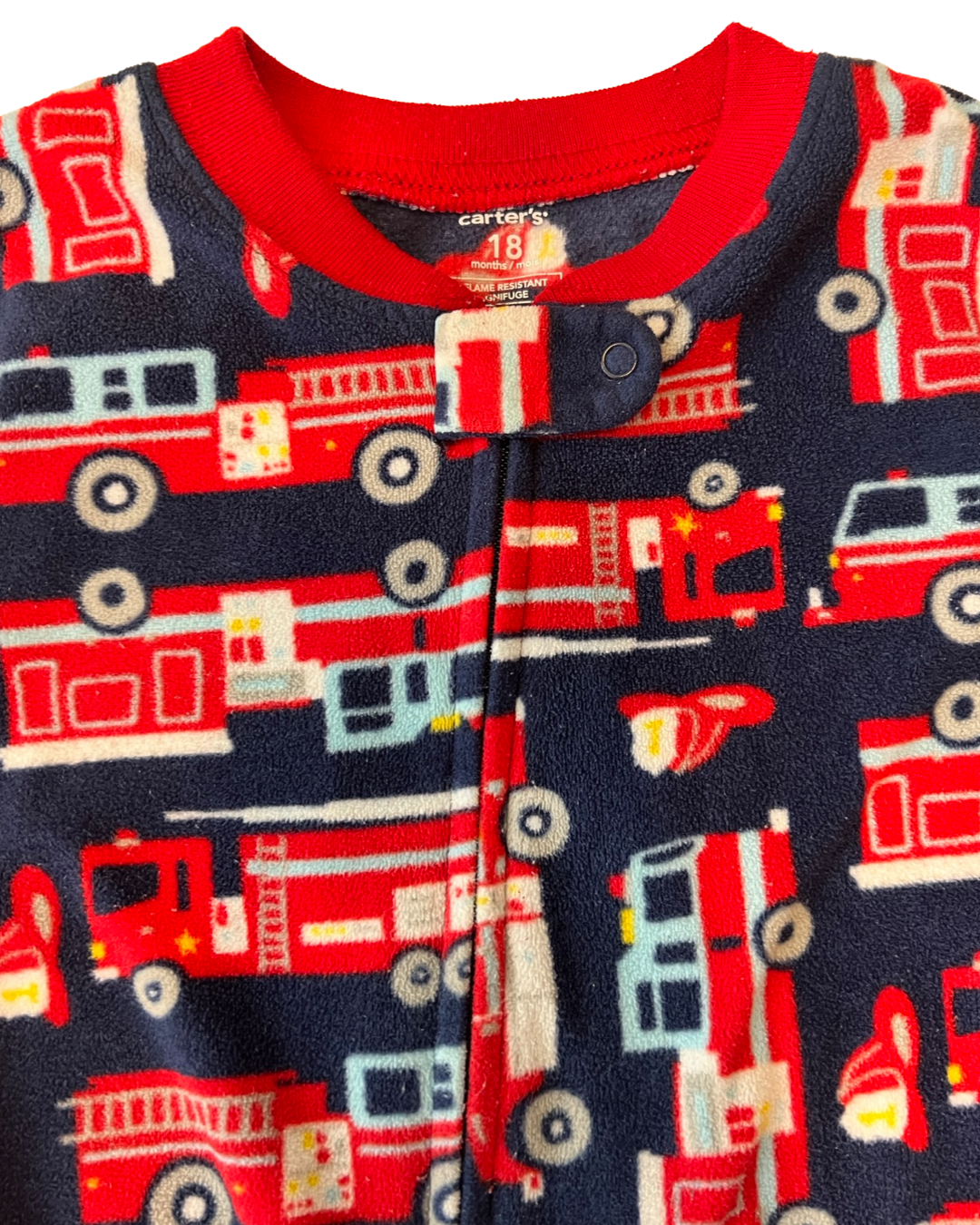 18M Baby Boy Fleece Carters Fire Engine PJs Sleeper