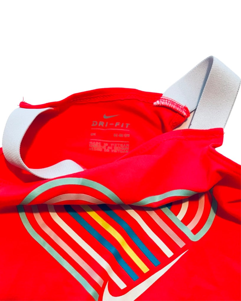 3-6M Baby Girl Nike Dri-fit Neon Coral Heart Swim Suit