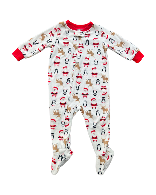 12M Baby Boy Carters Fleece Santa Christmas PJs