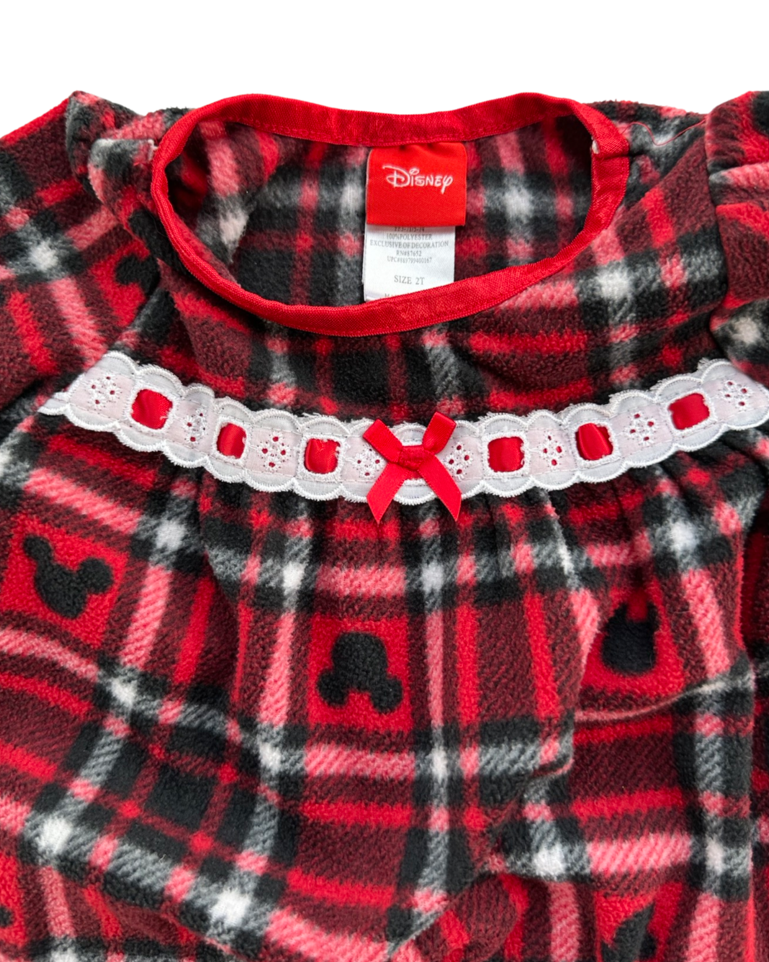 2T Toddler Girl Fleece Disney Minnie Mouse Nightgown PJs