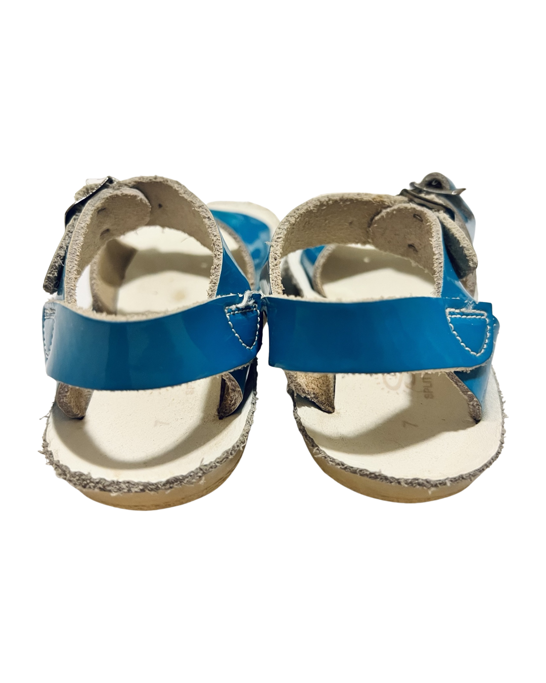 7C Toddler Girl Blue Leather Sun Sans Saltwater Sandals