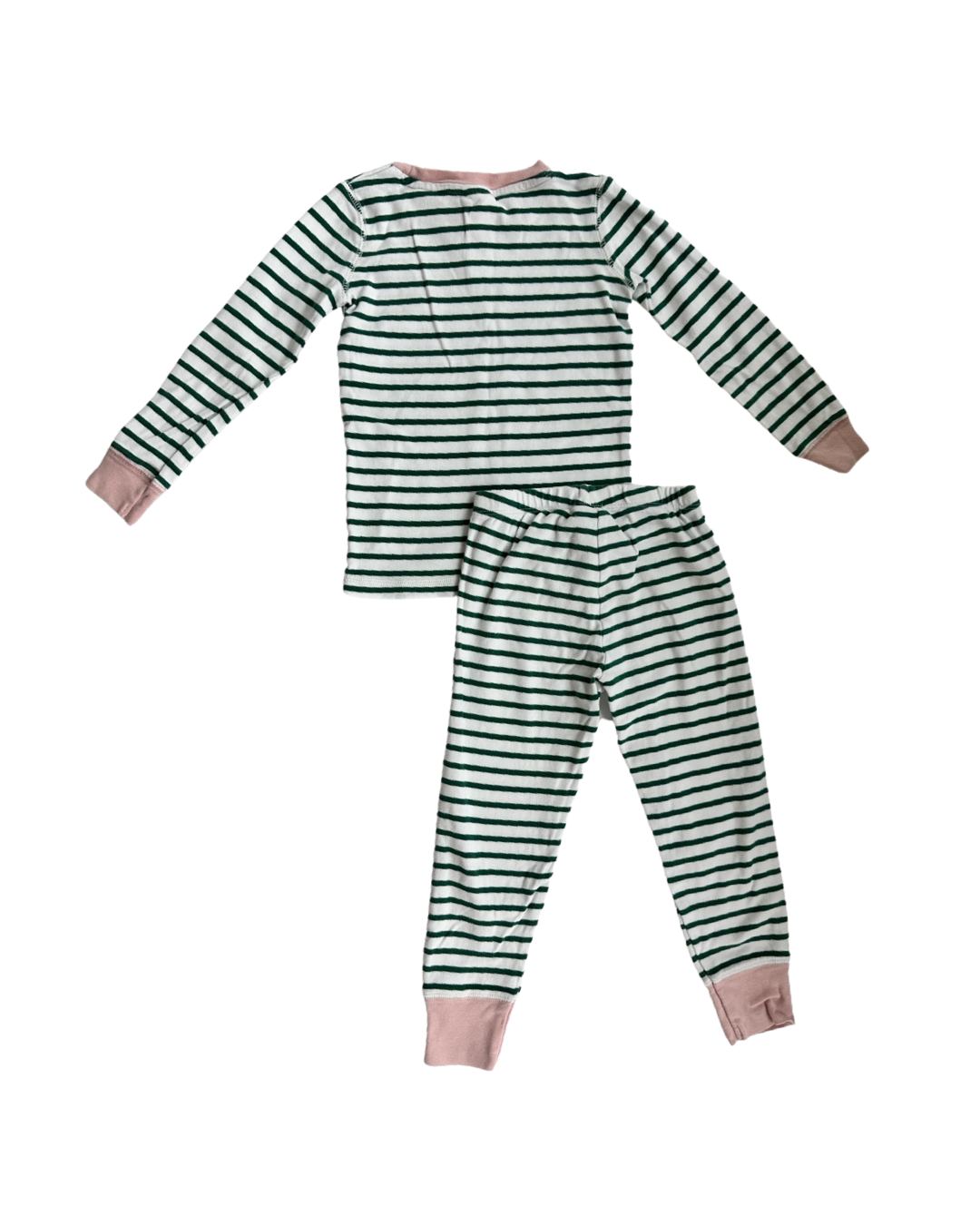 4T Toddler Girl Mini Boden Green Striped Long Sleeve PJs