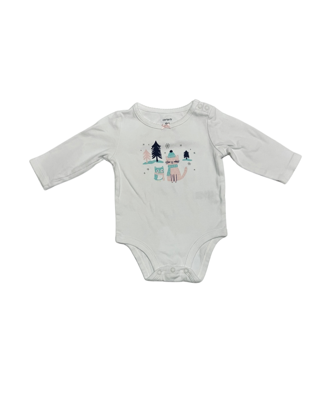 6M Baby Girl Carters White Winter Snow Cat