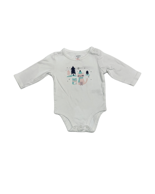 6M Baby Girl Carters White Winter Snow Cat
