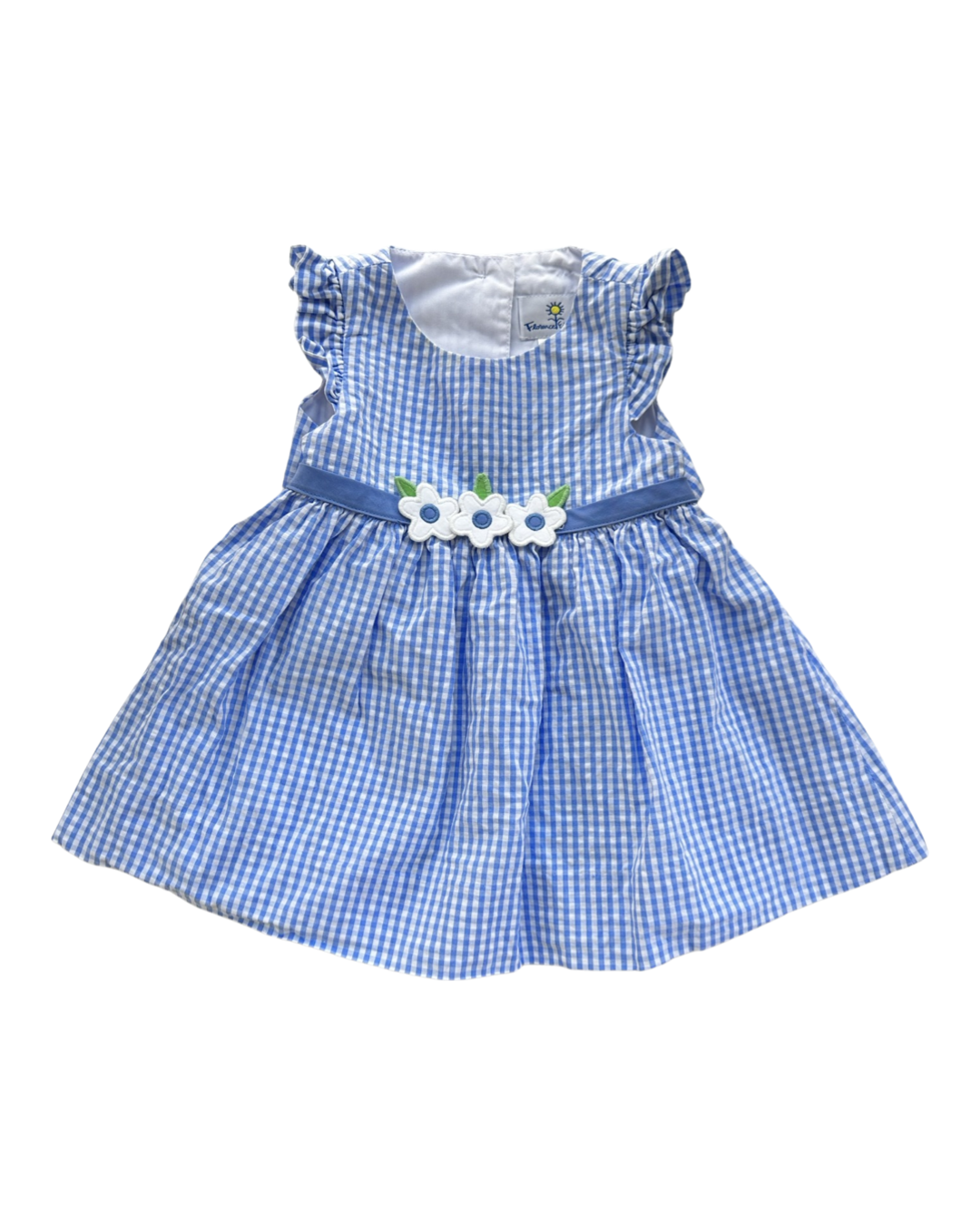 6M Baby Girl Florence Eiseman Blue Gingham Dress