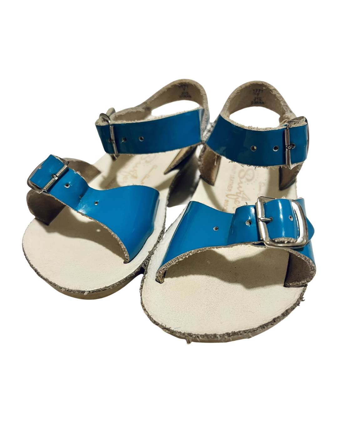 7C Toddler Girl Blue Leather Sun Sans Saltwater Sandals