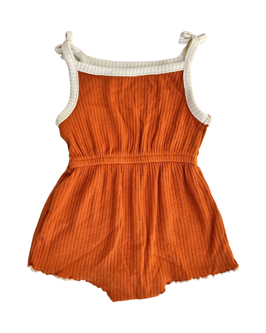 Newborn Baby Girl Pumpkin Colored Romper