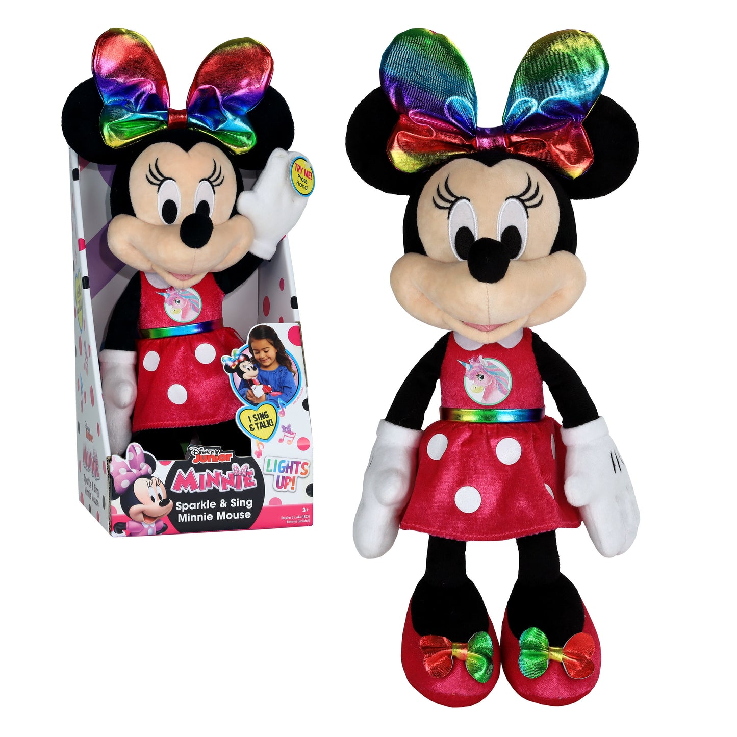 Disney Junior Minnie Mouse Sparkle & Sing 14” Plush Toy
