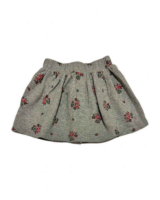 2T Toddler Girl Baby Gap Gray Floral Skirt