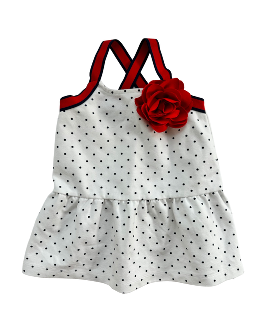 6-12M Baby Girl Janie & Jack Navy Polka Dot Dress
