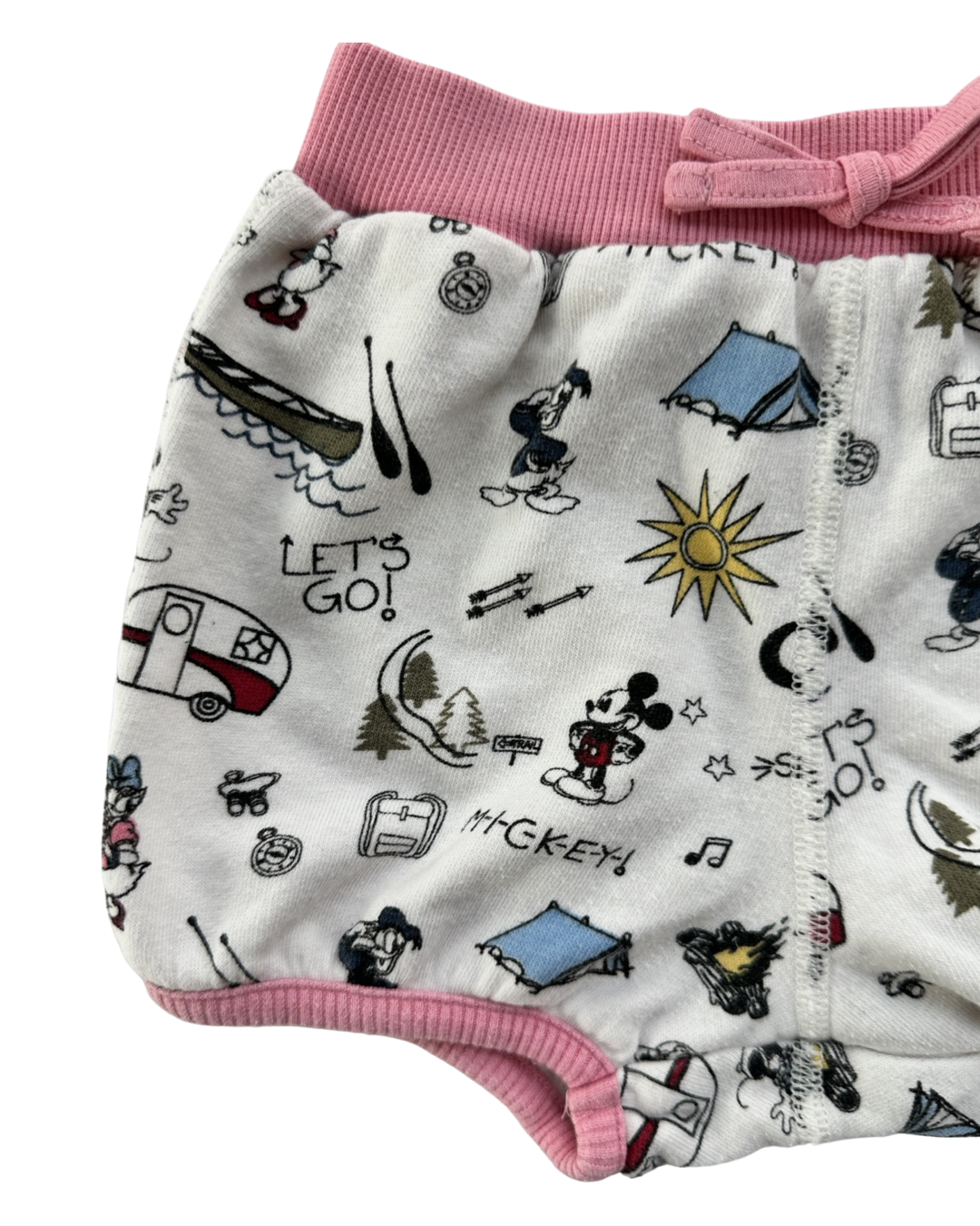 2T Toddler Girl Hanna Andersson Disney Mickey & Minnie Mouse Camping Bubble Shorts