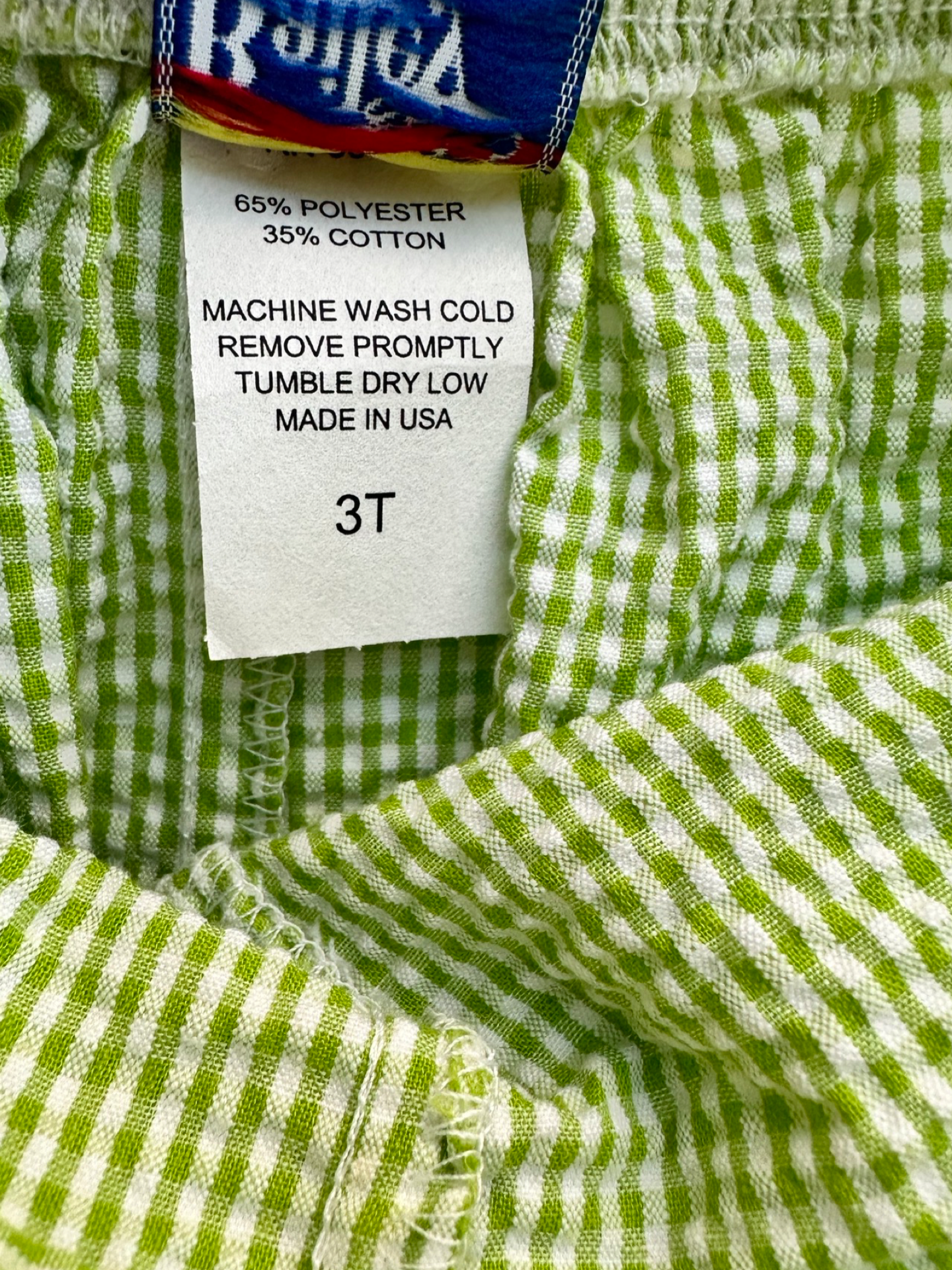 3T Toddler Girl Boutique Bailey Boys Green Gingham Seersucker Skort w/ Pink Trim