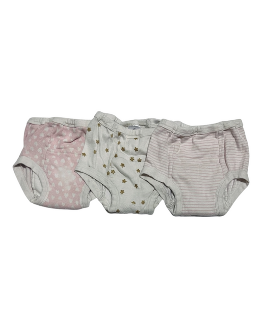 2T Toddler Girl Pink / Cream / Gold Training Underwear