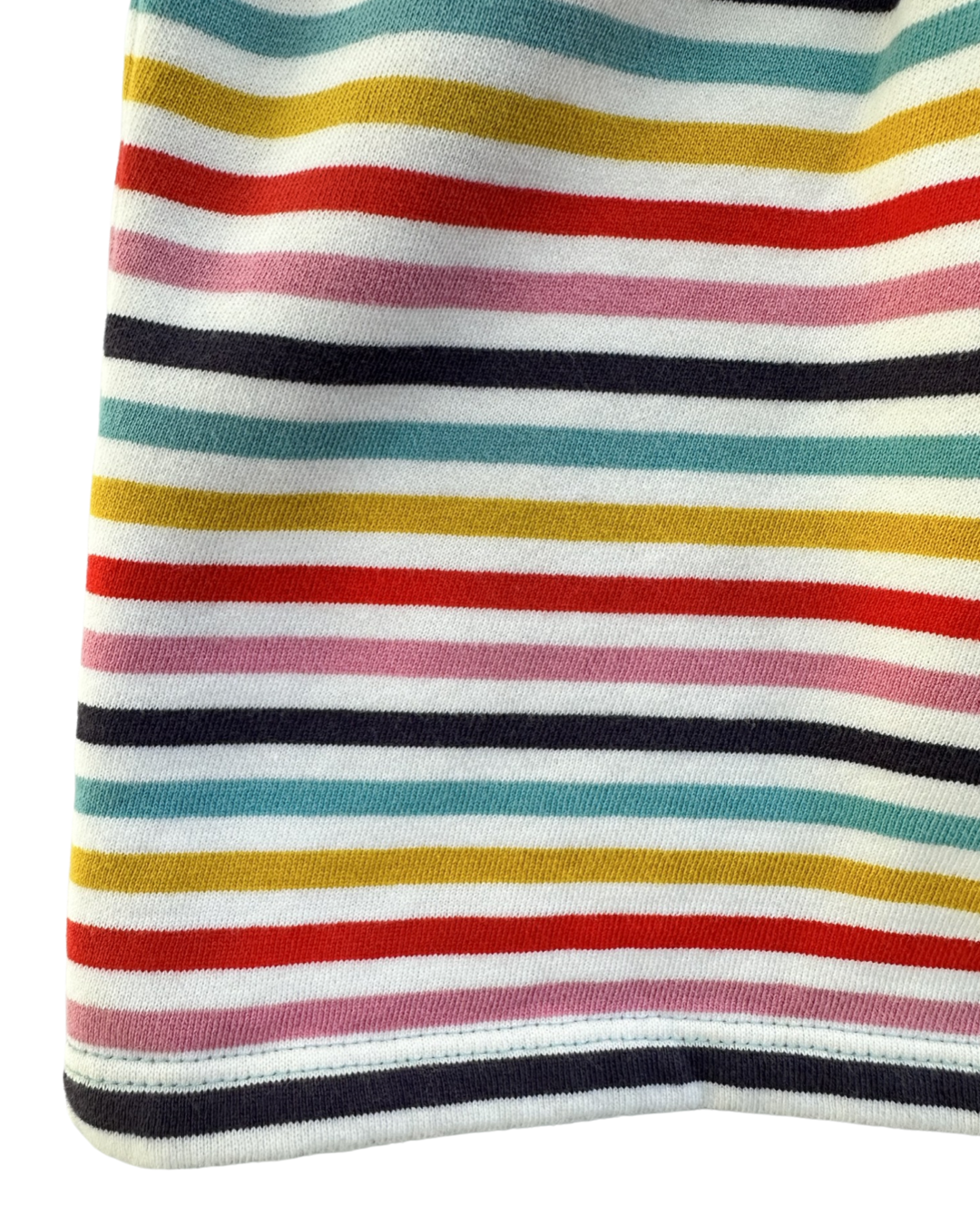 6-12M Baby Girl Baby Boden Colorful Striped Fleece Lined along Sleeve Dress