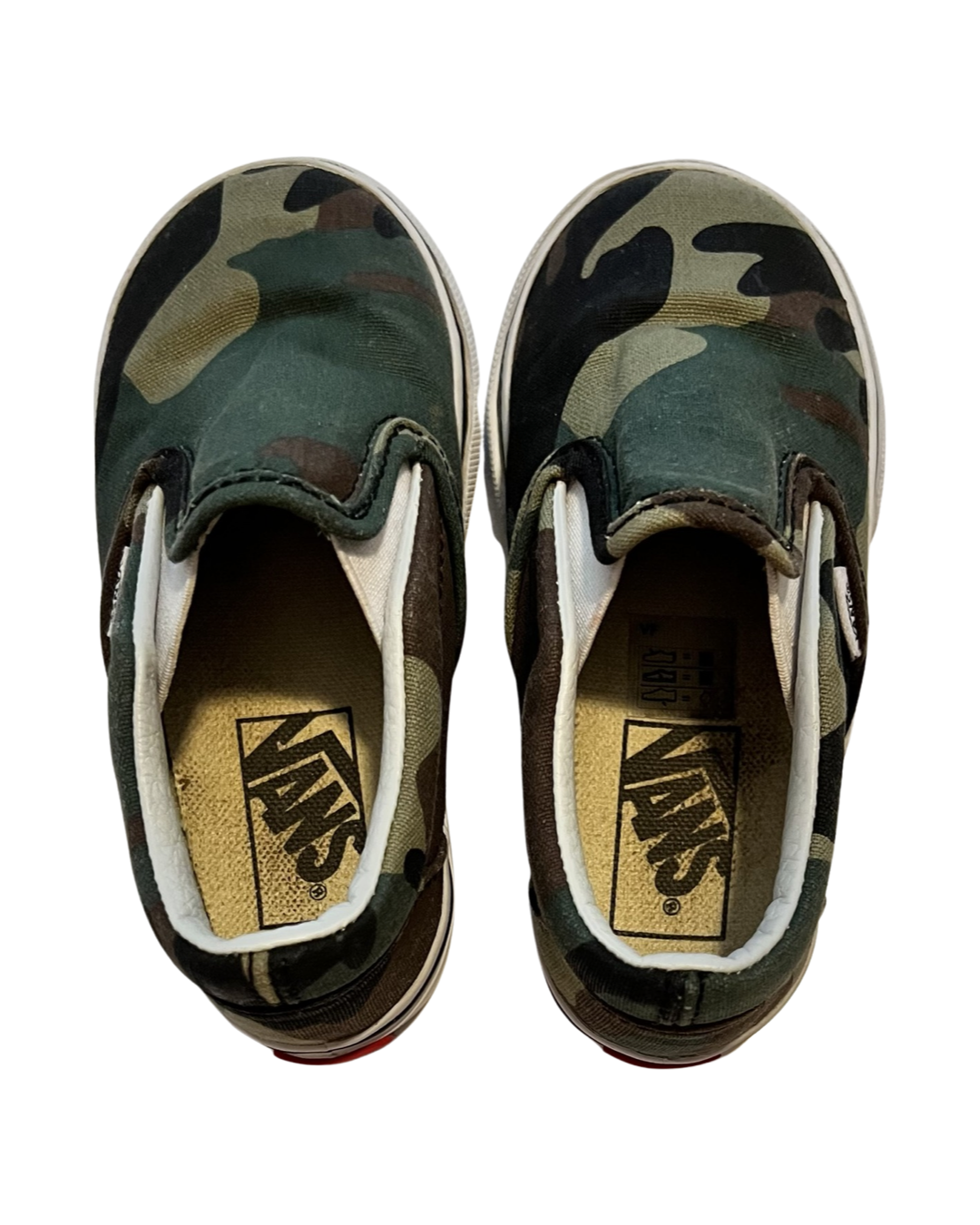 7C Toddler Boy Green Camo Slip On Vans