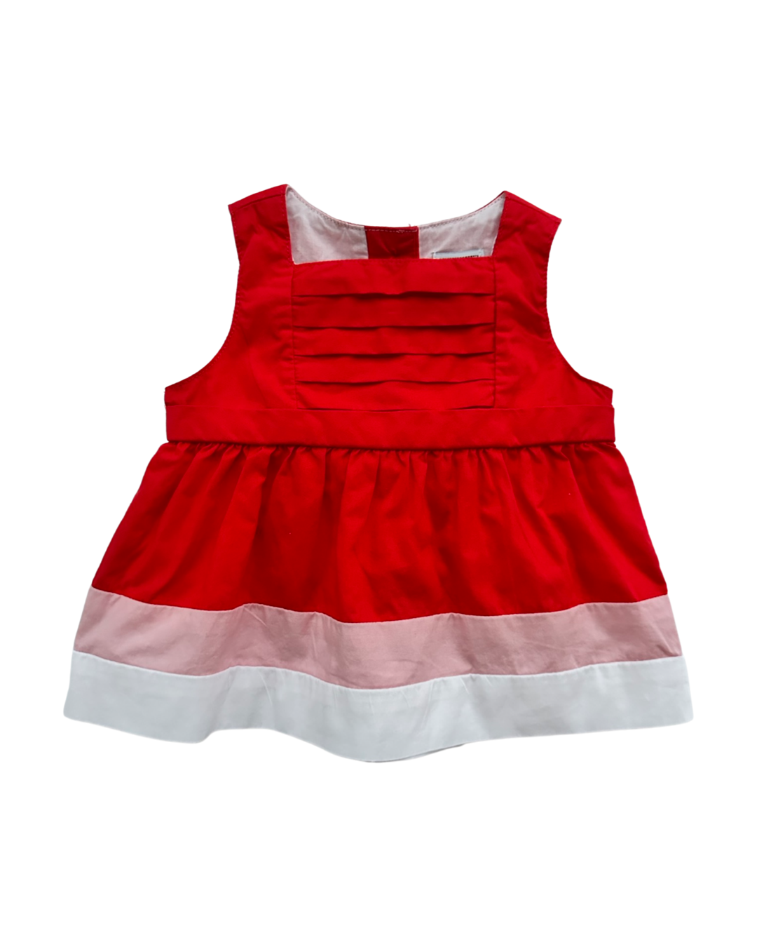 3-6M Baby Girl Janie & Jack Red / Pink / White Dress w/ Bloomers