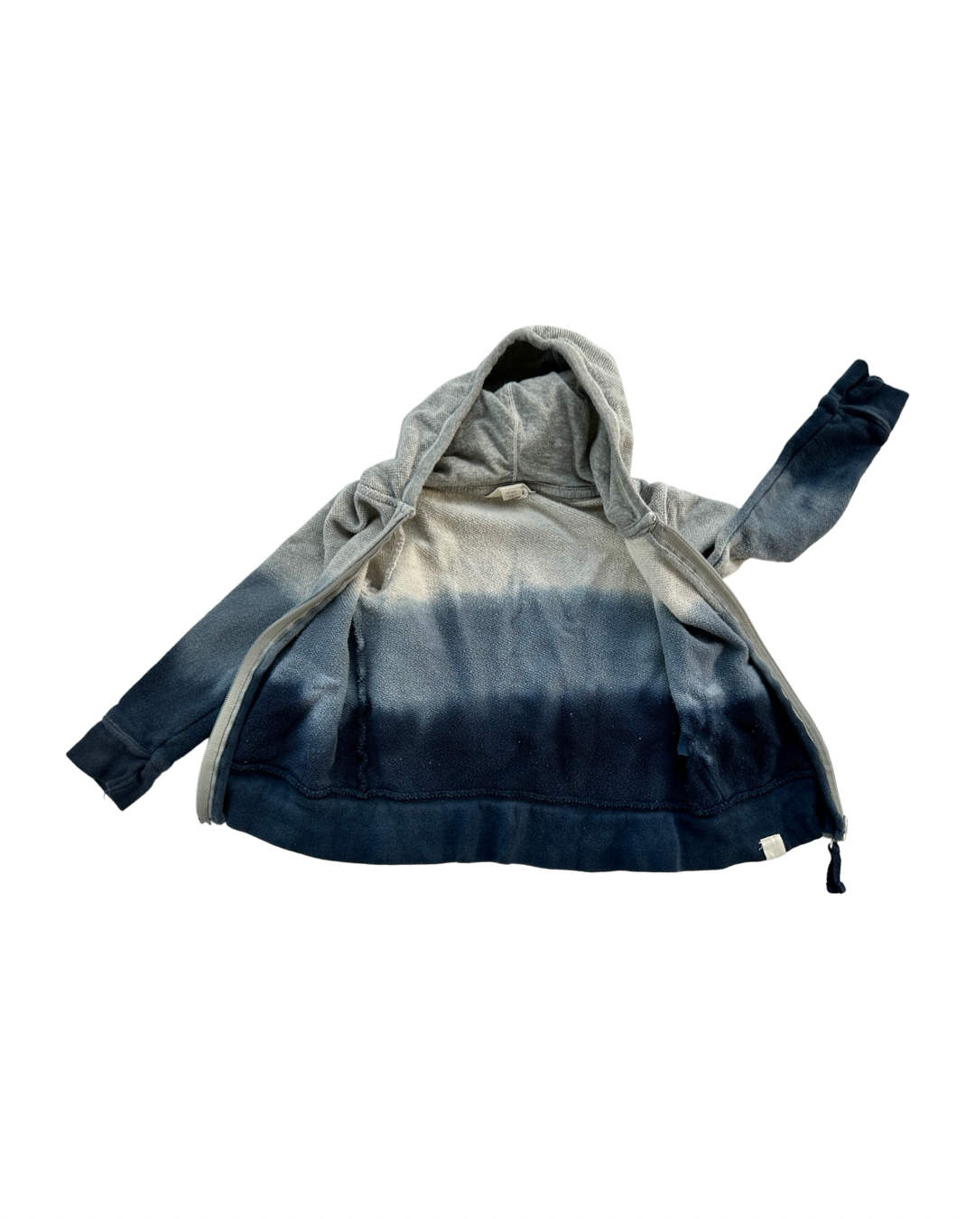 18M Baby Boy Burt’s Bees Organic Cotton Blue Ombré Tie Dye Zip Up Hoodie Shirt