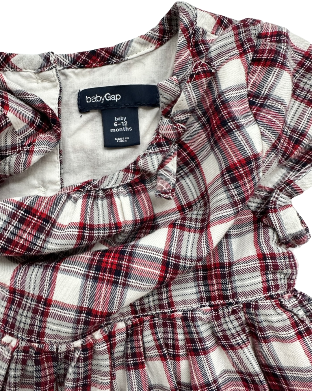 6-12M Baby Girl Baby Gap Maroon Plaid Dress